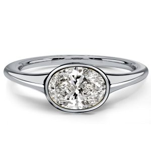 classic engagement rings - Italo East West Bezel Setting Oval Cut Engagement Ring For Women, Italo jewelry - Online Catalog