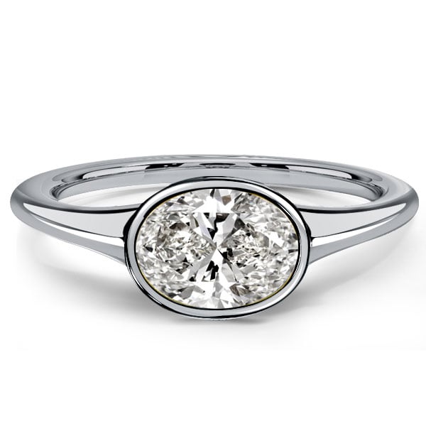 classic engagement rings - Italo East West Bezel Setting Oval Cut Engagement Ring For Women, Italo jewelry - Online Catalog
