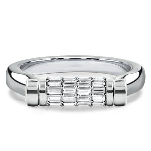 anniversary band - Italo Unique White Sapphire Baguette Cut Flip Ring Anniversary Band For Women, Italo jewelry - Online Catalog