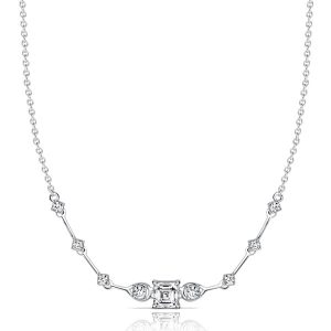 necklaces - Italo Chevron Necklace Asscher Cut White Sapphire Pendant Necklace For Women, Italo jewelry - Online Catalog
