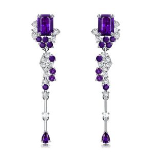 earrings - Italo Waterfall Amethyst Earrings Drop Earring For Women Bosphorus Vintage Earrings, Italo jewelry - Online Catalog