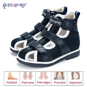 Princepard Spring Summer Kids Orthopedic Sandals New Closed Toe Leather Arch Support Correcting Shoes Toddler Girls Boys - AliExpress Children's Shoes