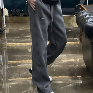 Men's Winter Thiened Fce Lined Casual Straight Leg Pants Durable Wear Resistant Busin Casual Sle mid Waist Trousers - AliExpress Pants