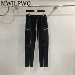 MWJLPWQ Cargo Multi-Zipper Men's Casual Trousers High Street Dark Style Drawstring 2025 Autumn Slimming Motorcycle Pants 12390 - AliExpress Pants