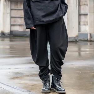 New Black Men Clothing Loose Straight Velvet Pants Scimitar Pants Harajuku Fashion Casual Pants Streetwear - AliExpress Pants