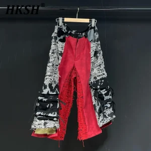 HKSH Spring Summer Men Dark Punk Patchwork Techwear Tide Original Design Fashion Splice Casual Straight Calf-length Pants HK5116 - AliExpress Pants