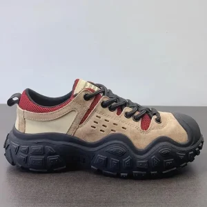 Outdoors Women Patchwork Breathable Mesh Genuine Leather Hiking Boots Lace Up Round Toe Thick Bottom Travel Camping Sport Shoes - AliExpress Sneakers