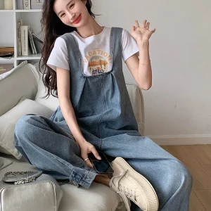 Laid-ba Vintage Denim Overalls Women's Spring Summer New Korean Sle Loose Small Size One-piece Pants High Waist Long Pants - AliExpress Jumpsuits&Rompers