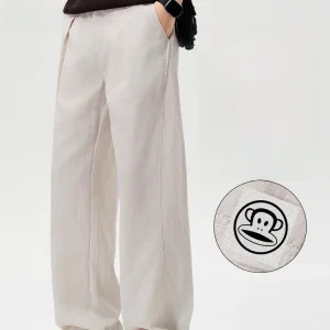 PaulFrank Lightweight Linen Casual Pants Men Summer Loose Fit Drapey Wide Leg Breathable Comfortable Straight Leg Trousers - AliExpress Pants