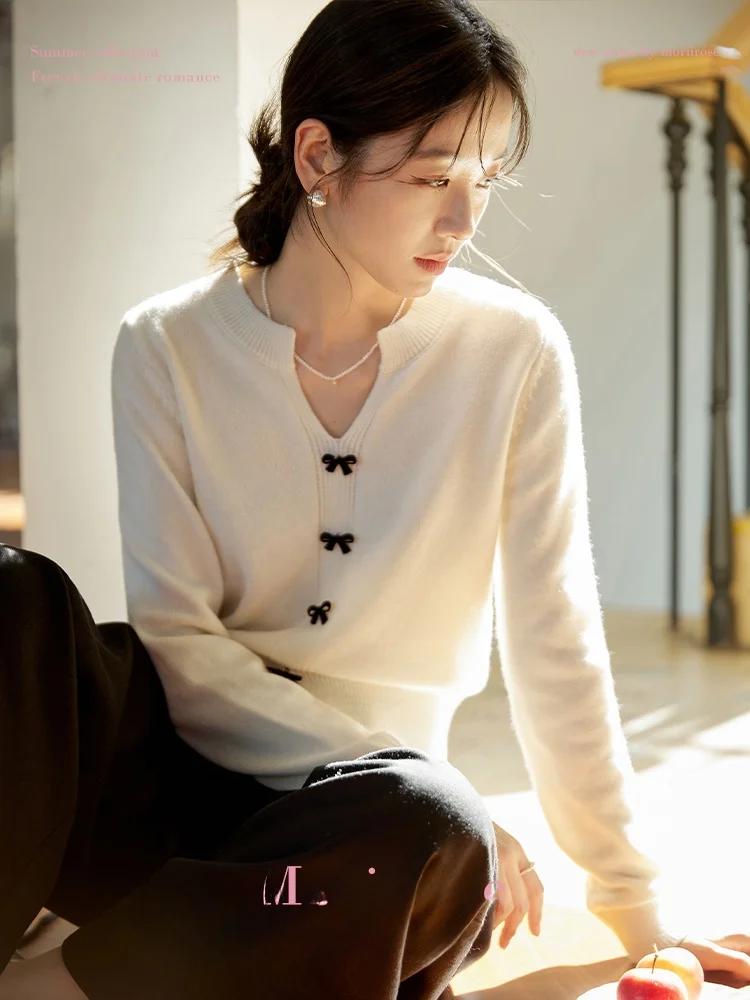 Moriirose Women's Knitted Wool Sweater Cardigan ay Knot Casual Sle Long Sve V-Ne ort Length Autumn Top - AliExpress Sweaters&Jumpers