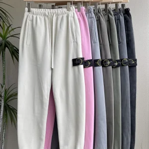 Men's Fce Lined Velvet Trousers Warm Sweatpants Autumn Winter Faion Trend Loose Fit Youth Daily Wear Low Stretch Elastic - AliExpress Pants