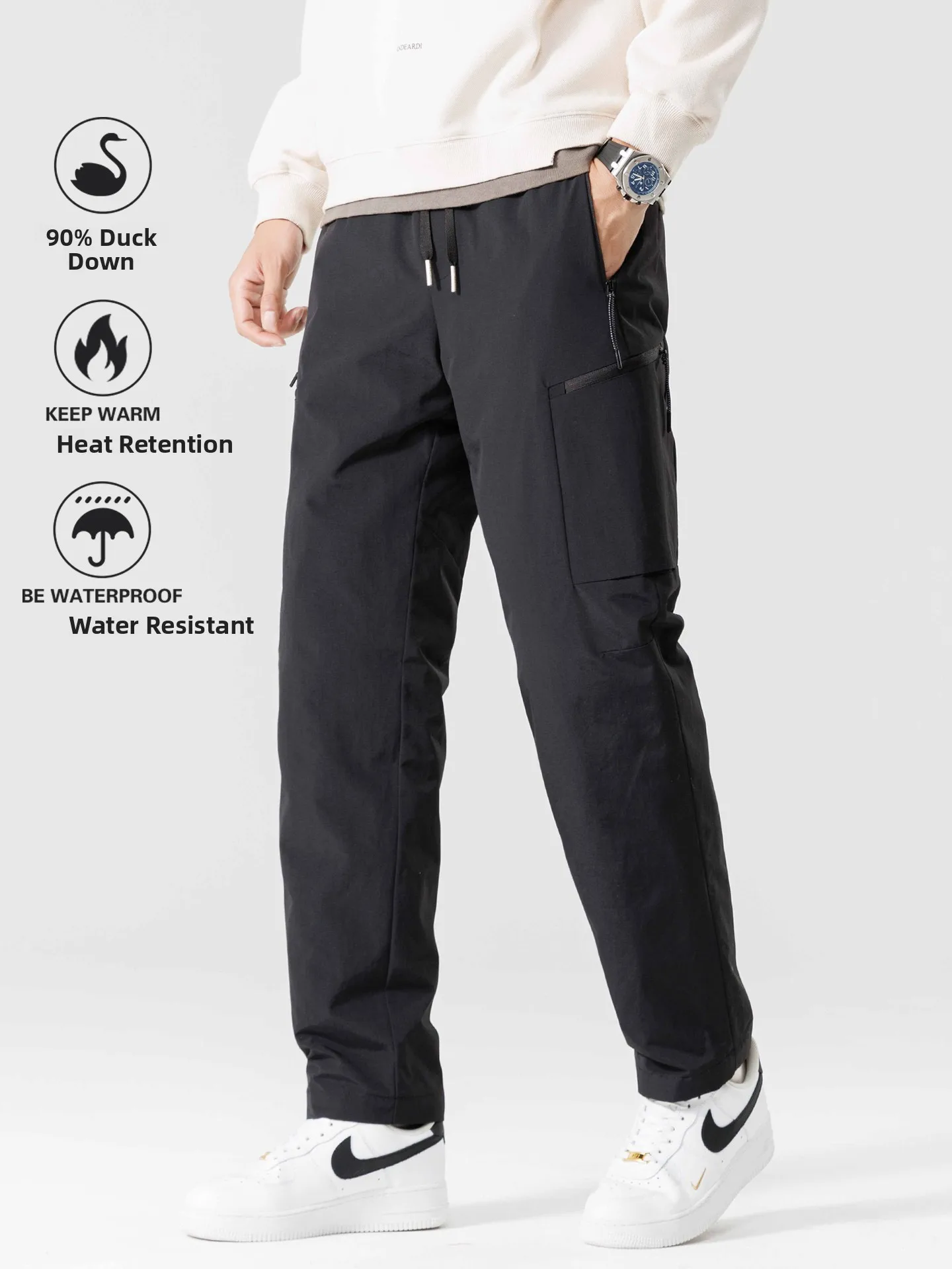 Waterproof down Ski Pants Men's Outdoor Sports Fce 90 Du down Trousers for Winter Windproof And Snowproof Casual Sle - AliExpress Pants