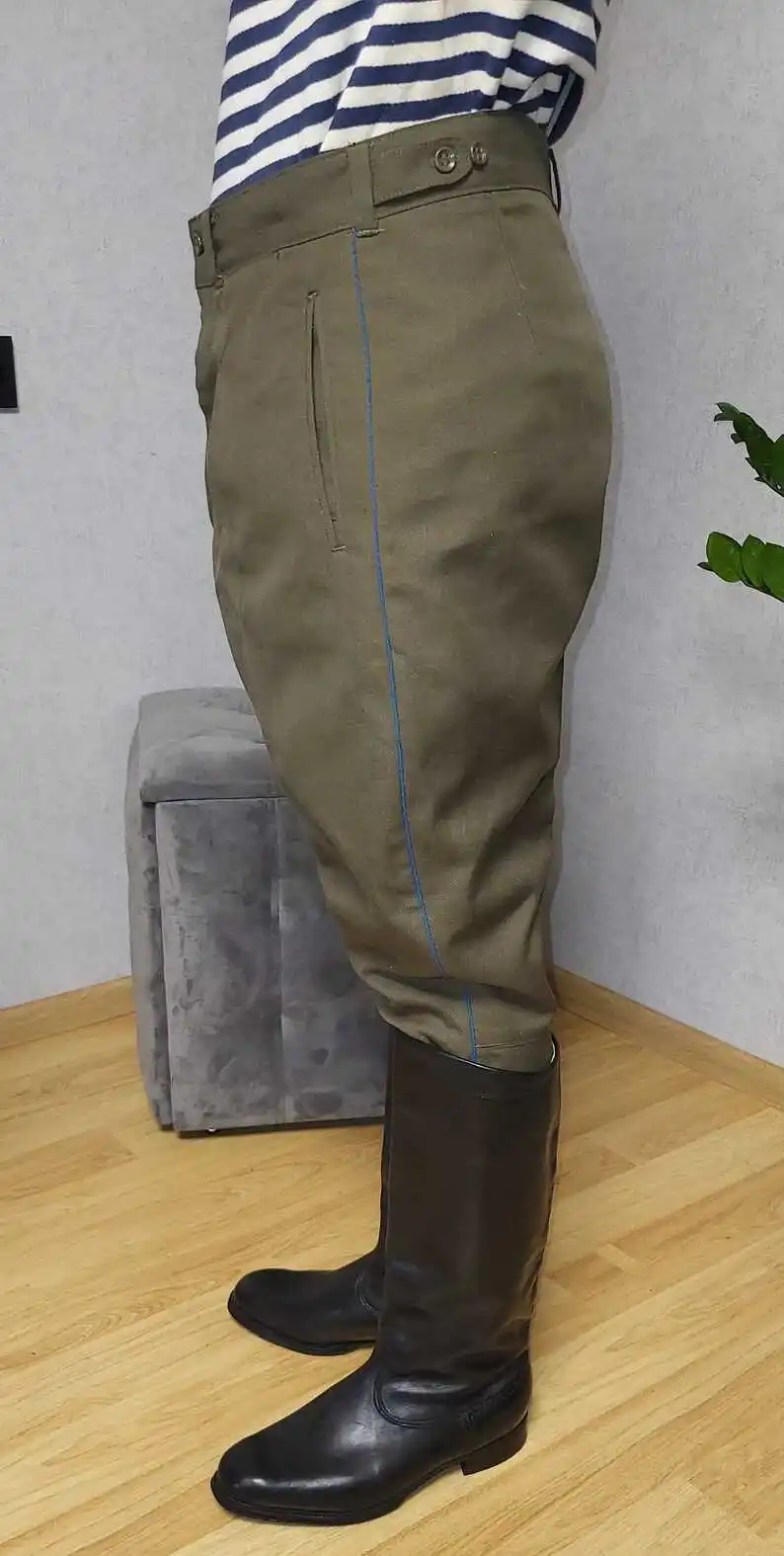 Men's Casual Cotton Riding Pants Spring Loose Fit Patchwork Stripe Faion Urban Sle Nine-Foot Length Spring Seasonal Use - AliExpress Pants