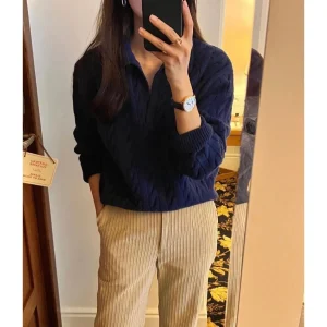Lazy Sle Long Sve Twist Knit Sweater Stand Collar Loose Fit Women's Winter Faion New Arrival from China - AliExpress Sweaters&Jumpers