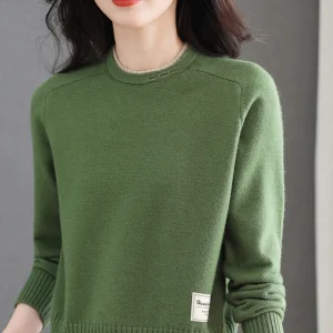 Women's round Ne Knitted Sweater Loose Fit Thiened Autumn Winter Top Faionable Warm ly Ladies' Clothing - AliExpress Sweaters&Jumpers