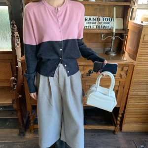 RREPEAT Autumn Winter Color Block Short Open Cardigan Women's Fashion Slimming Top Versatile Sweet Style round Neck Sweater - AliExpress Sweaters&Jumpers