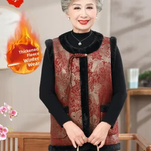 Thiened Fce Warmth Vest Chinese Sle Outerwear Cardigan for Middle-Aged Mothers Winter Faion ly Women's Clothing - AliExpress Sweaters&Jumpers