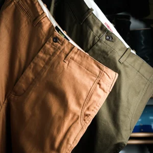 High Waist Wide Leg Khaki Pants American Retro Military Sle Chino Fabric Double Silk Military Sle Straight Leg Trousers - AliExpress Pants