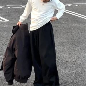 High-End American Bla Curved Knife Men's Straight Leg Casual Pants Autumn Spring Wide Leg Loose Fit Anti-Wrinkle Faionable - AliExpress Pants