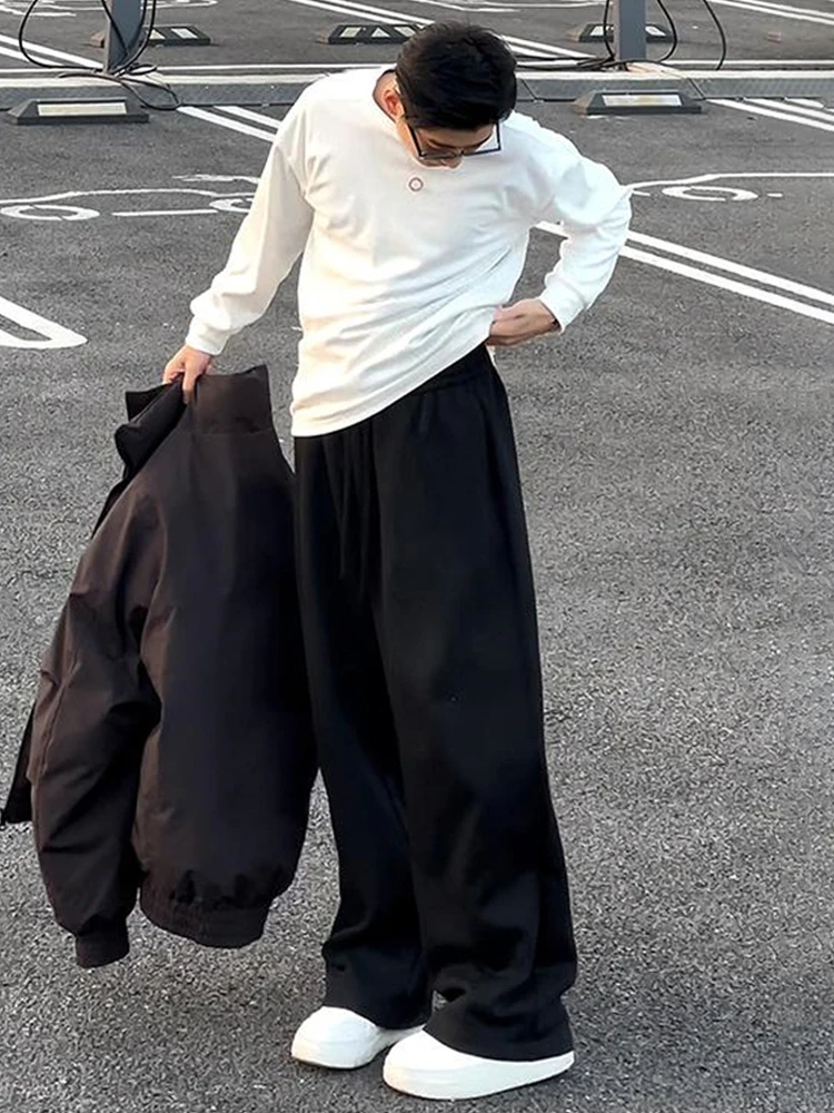 High-End American Bla Curved Knife Men's Straight Leg Casual Pants Autumn Spring Wide Leg Loose Fit Anti-Wrinkle Faionable - AliExpress Pants
