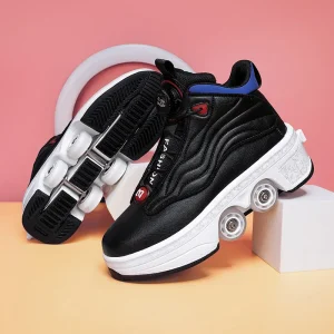 Deformation Roller Skates Parkour Skate Shoes Sneakers Kid Women Men Unisex 4 Wheels Parkour Runaway Sneakers Skate Shoes - AliExpress Sneakers