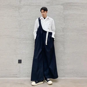 Men Chic Black Handsome Overalls Male Sexi Trendy Festival Party Night Club Dinner Banquets Rompers Braces Boy Stage Sexy Pants - AliExpress Pants