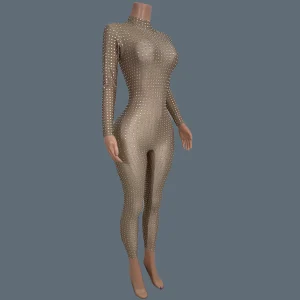 Sparkly Full Rhinestone Spandex High-end Jumpsuit Women Sexy Nightclub Party gig Dance Performance Tight Fitting Outfit Paiduiku - AliExpress Jumpsuits&Rompers