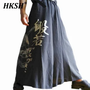 HKSH Spring Autumn New Men's Tide High Street Original Design Punk Casual Print Loose Chic Wide-leg Skirt Pants Ins Dark HK5427 - AliExpress Pants