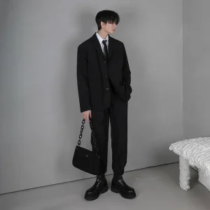 Retro Japanese Sle Men's And Women's Casual Loose Outerwear Spring Autumn Korean Trend High-End Feeling Faion Top - AliExpress Pants
