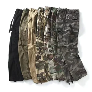 Retro Japanese Sle Camouflage Work Pants Loose Straight Leg Casual Trousers for Men And Women Waed out Weathered Loose Fit - AliExpress Pants