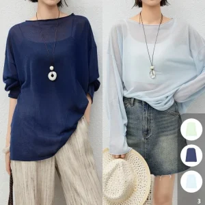 MeiYang Linen Knitted Long Sve round Ne Loose Top Moon Veil Sle Women's Faionable Commute Simple Design Summer irt - AliExpress Sweaters&Jumpers