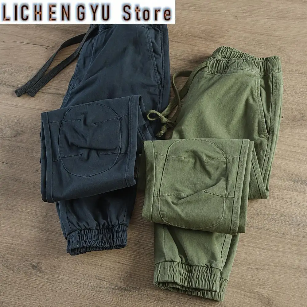Autumn New American Retro Heavyweight Woven Lumbering Cargo Pants Men's Simple 97% Cotton Washed Straight Casual Trousers - AliExpress Pants