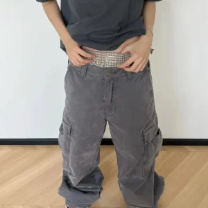 Waed Vintage ey Baggy Cargo Workwear Pants Straight Leg Cotton Casual Trousers for Men Autumn Season CleanFit Sle - AliExpress Pants