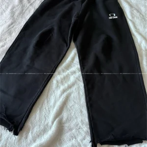 VANA ILUSION Couples Sle Long Pants Destroyed Hem Fce Lined Double Ring Embroidery Loose Fit Youthful Trendy Men's Sweat... - AliExpress Pants