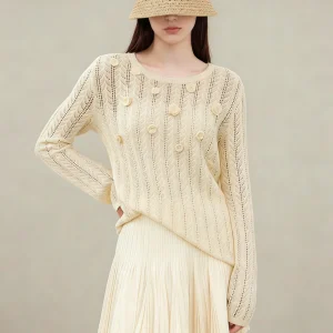 Miu Sle Knitted Cover up irt Hollow out 3D Hook Flower Design Spring New Women's Unique Beautiful Retro Sle Long Sve - AliExpress Sweaters&Jumpers