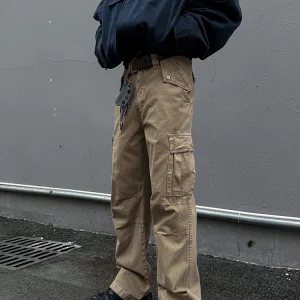 Vintage Hand-Waed Work Trousers Men's Straight Leg Cotton Jeans Youthful Wear Resistant Casual Pants for Daily Use - AliExpress Pants