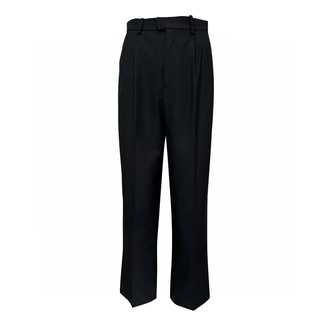 BV Sle Heavyweight Wool Blend 3D Tailored Drapey Loose Straight Leg ex TR Pants Long Trousers Old Money Sle - AliExpress Pants