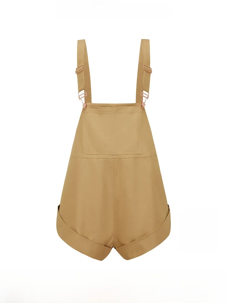 Pure Color Jumpsuit Casual Design oulder Strap Pants High Waist Wide Leg Commute Sle ort Length YLLE ELLY Spring 2024 - AliExpress Jumpsuits&Rompers