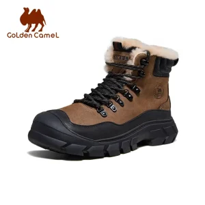 GOLDEN CAMEL Outdoor Hiking Boots Snow High-top Plus Velvet Warm Mountaineering Shoes for Men 2024 Winter Grip Anti-collision - AliExpress Sneakers