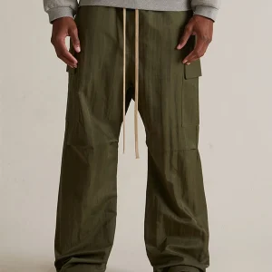 Loose Trousers for Men with Multiple kets Dstring Woven Workwear High Street Sle Autumn 2024 FOG JSJ entials - AliExpress Pants