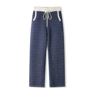 2025 New Men's Wool Trousers Jacquard Straight Pants Autumn Winter Soft Knitted Cashmere Pants Man 100% Merino Wool Trousers - AliExpress Pants