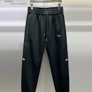 Men's Winter Casual Trousers Faionable Patchwork Emed Thiened Leisure Pants Sli Cuffed Sweatpants Streetwear - AliExpress Pants