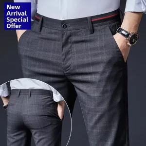 Spring Summer Men's Loose Straight Leg Suit Pants Thin Busin Iron Free Ice Silk Casual Khaki Youth Active Sle Long Trousers - AliExpress Pants