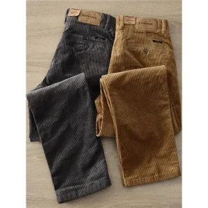Retro American Style Corduroy Straight Leg Men's Casual Pants Youthful Vitality Eighteen Length Travel Suitable - AliExpress Pants