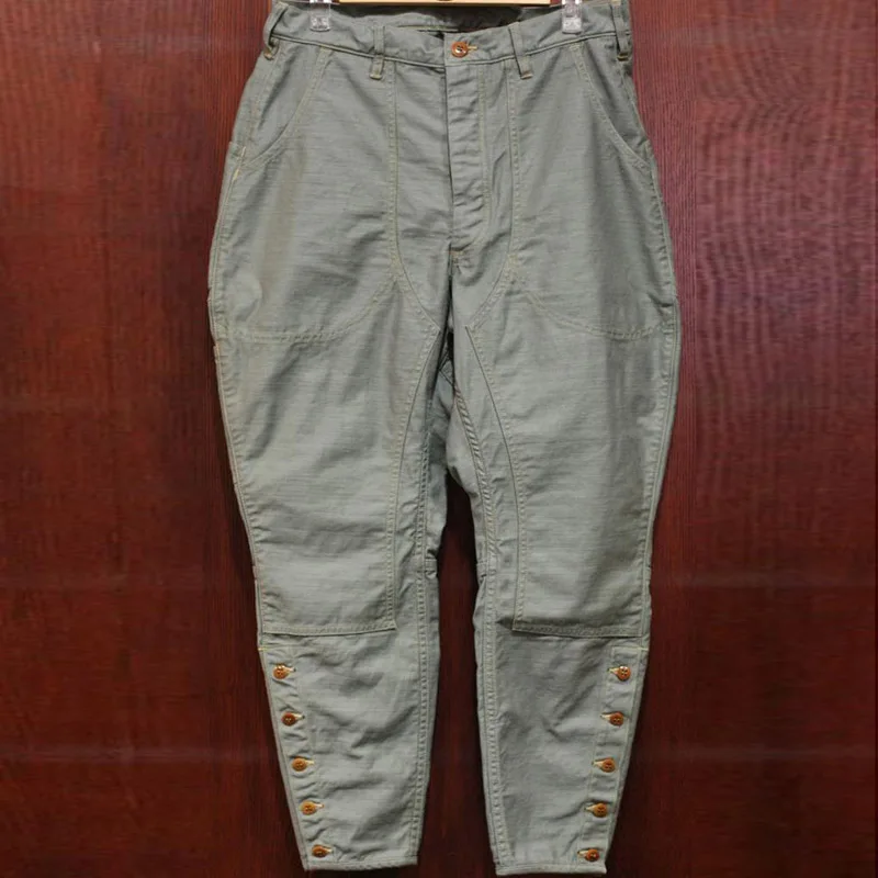 Retro Riding Trousers Briti Sle Workwear Diagonal Cotton Casual Pants Loose Fit Youthful Summer Long Trousers for Couples - AliExpress Pants