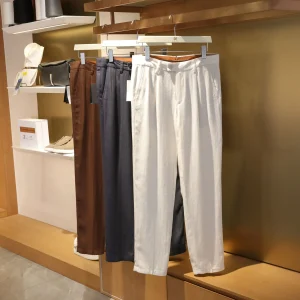 Spring and summer new business casual cool linen blend trousers - AliExpress Pants