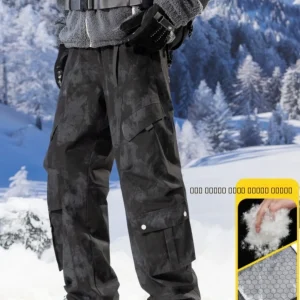 Winter Thickened Fleece Lined Workwear Casual Pants Men's Outdoor  Coated Three Prohibited down Pants 90 Filling down P... - AliExpress Pants