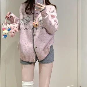 2025 Design Sweater Lazy High Sense Loose Knitted Cardigan Jacket Women's Autumn and Winter New Pink Top - AliExpress Sweaters&Jumpers