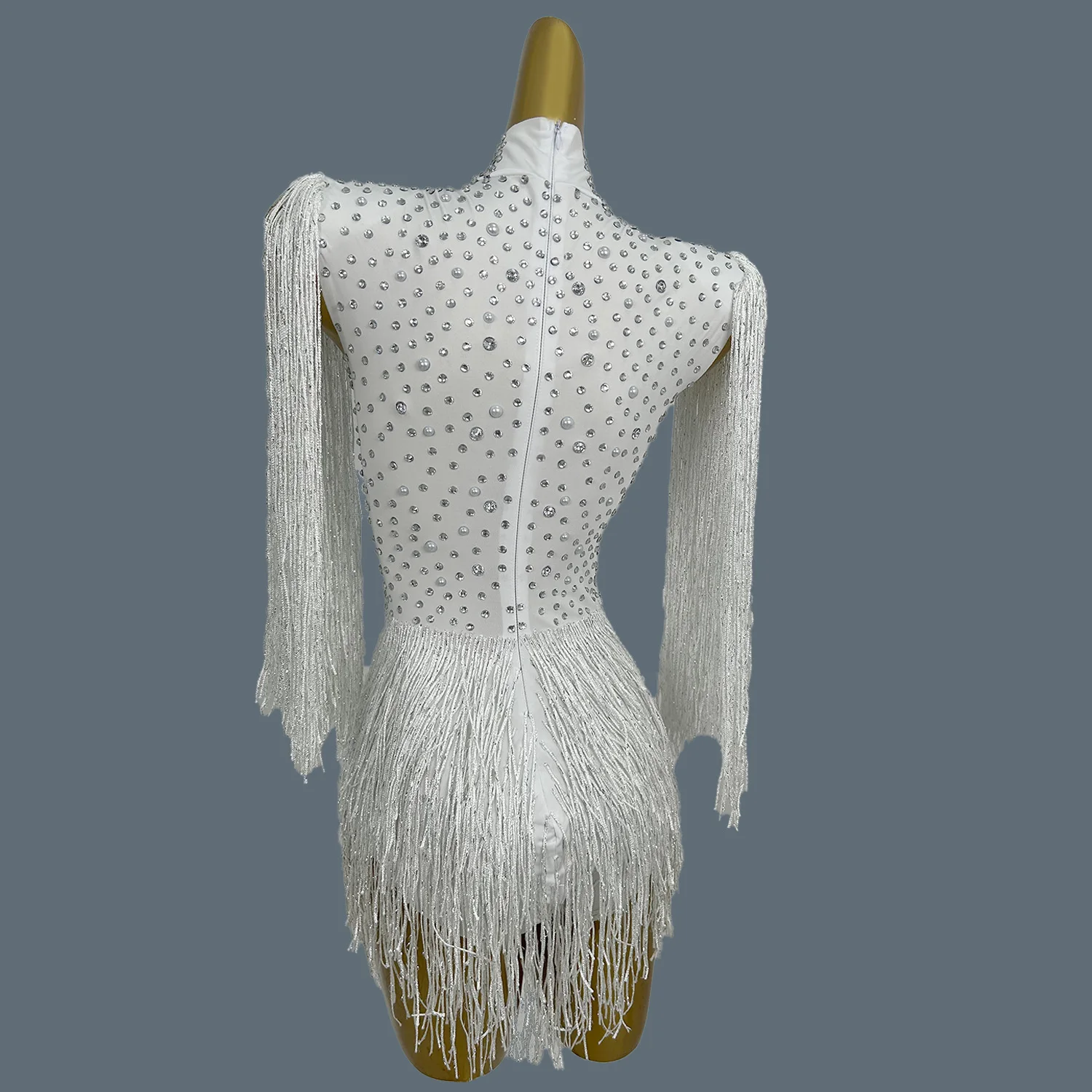Stunning White Pearls Sequins Tassels Bodysuit Women Sexy Latin Dance Performance Costume Event Show Stage Club Outfit Baiyun - AliExpress Jumpsuits&Rompers