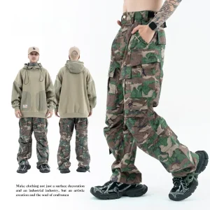 New Autumn Winter Men's Camouflage Cargo Pants Large ket Loose American Sle Workwear Trousers Straight Leg mid Waist - AliExpress Pants